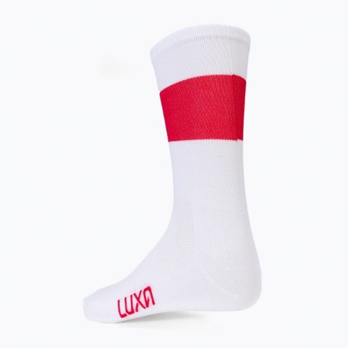 LUXA Flag șosete de ciclism albe și roșii LAM21SPFS