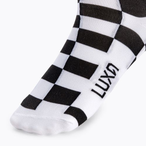 LUXA Squares șosete de ciclism negru și alb LUHE21SSQS