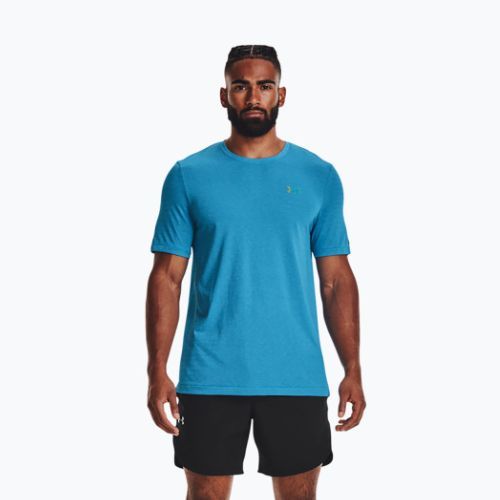 Tricou de antrenament pentru bărbați Under Armour UA Rush Seamless Geosport SS albastru 1370441