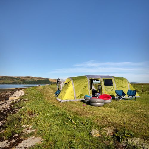 Vango Scaun turistic gonflabil gonflabil Donut Flocked Grey-Red CHQDONUT N33TI8