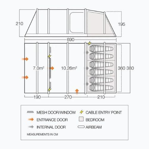 Vango Azura II Air 600XL albastru TEQAZURA S0DTAQ Cort de camping pentru 6 persoane Vango Azura II Air 600XL albastru TEQAZURA S0DTAQ