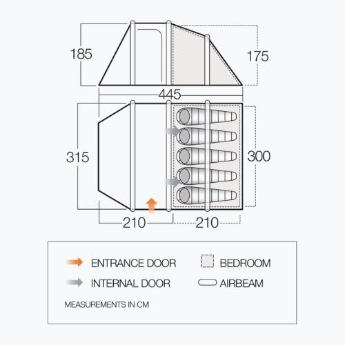 Vango Skye II Air 500 cort de camping pentru 5 persoane verde TEQSKYEAIH09177