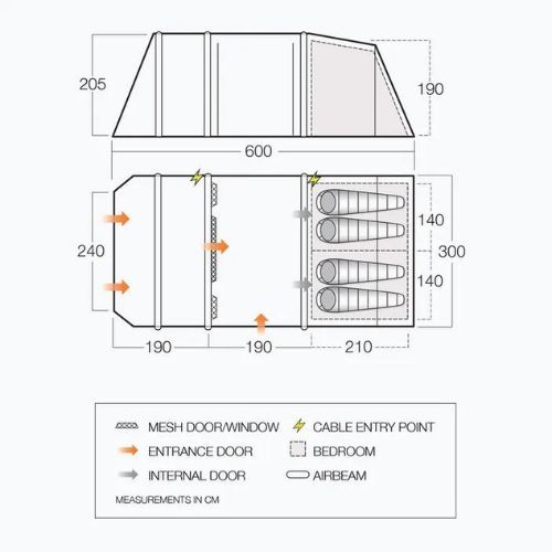 Vango Stargrove II Air 450 cort de camping pentru 4 persoane verde TEQSTARAIH09176