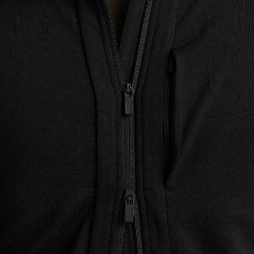 Bărbați Icebreaker Quantum III LS Zip Hood tricou trekking negru IB0A59JX0011