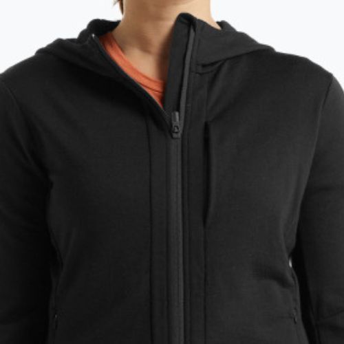 Geacă de trekking pentru femei Icebreaker Quantum III LS Zip Hood negru IB0A59JW0011