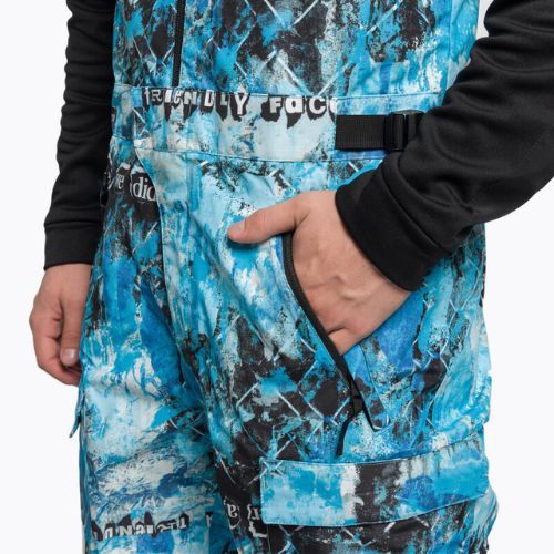Pantaloni de snowboard pentru bărbați The North Face Printed Dragline Bib albastru NF0A7ZUG9C11