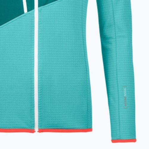 Hanorac cu glugă cu glugă Ortovox Fleece Grid pentru femei turcoaz 8720100036