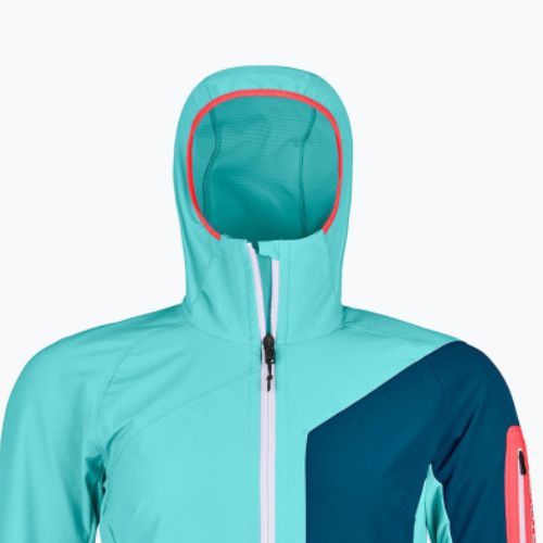 Jachetă softshell pentru femei Ortovox Berrino cu glugă cu glugă albastru 6027700007