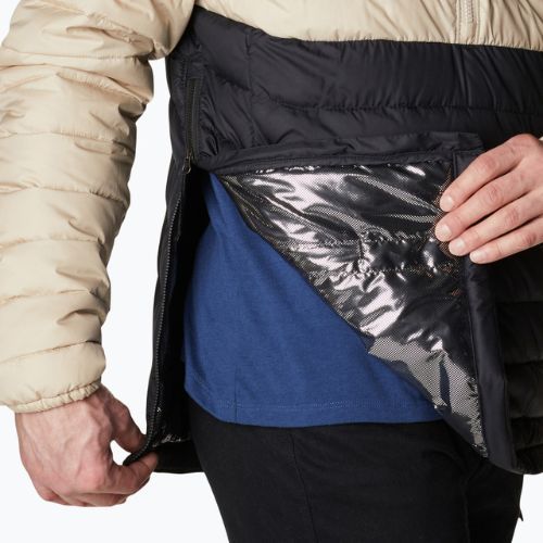 Columbia Powder Lite Anorak jachetă pentru bărbați în jos bej și negru 1957391