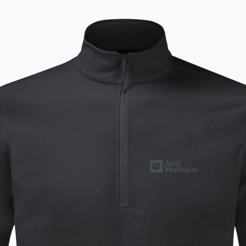 Jack Wolfskin bluză de bărbați fleece Sweatshirt Taunus HZ negru 1709522_6000_002