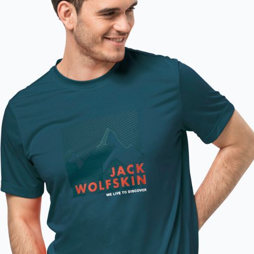Bărbați Jack Wolfskin Hiking Graphic T-shirt albastru 1808761_4133