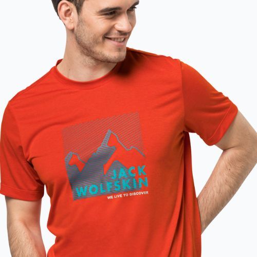 Jack Wolfskin tricou de trekking pentru bărbați Tricou Hiking Graphic portocaliu 1808761_3017