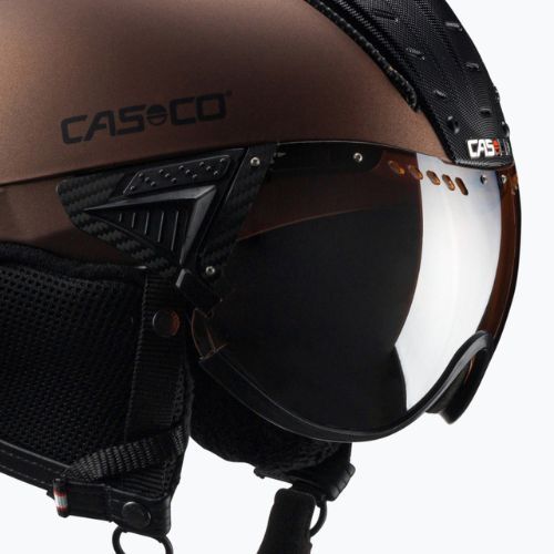 Cască de schi CASCO SP-2 Carbonic Visor maro 07.3733