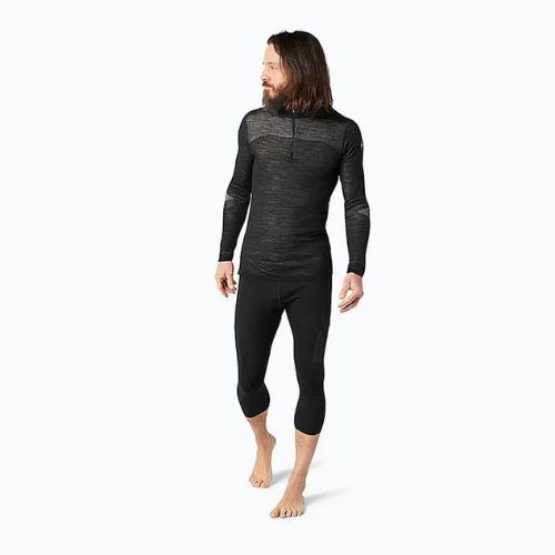 Tricou termic Smartwool Intraknit Merino 200 1/4 Zip pentru bărbați negru 16260