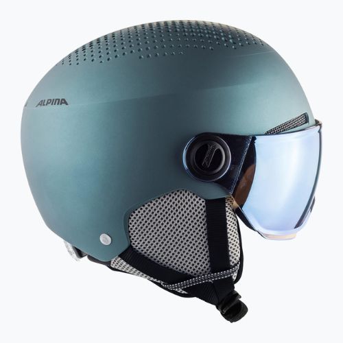 Cască de schi Alpina Arber Visor Q Lite petrol/green matt