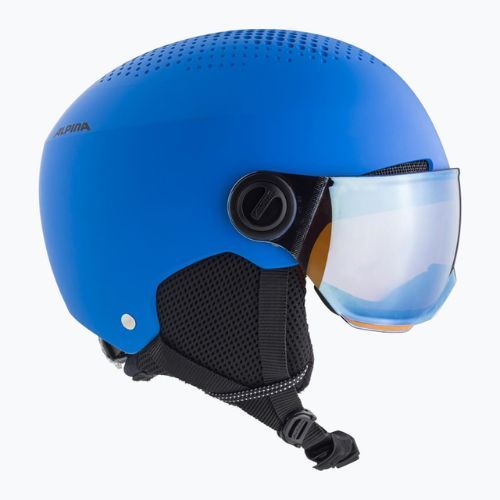 Căști de schi pentru copii Alpina Zupo Visor Q-Lite blue matt