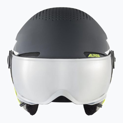 Căști de schi pentru copii Alpina Zupo Visor Q-Lite charcoal/neon matt