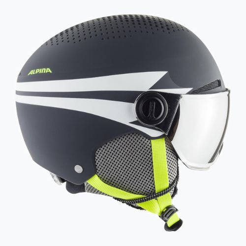 Căști de schi pentru copii Alpina Zupo Visor Q-Lite charcoal/neon matt