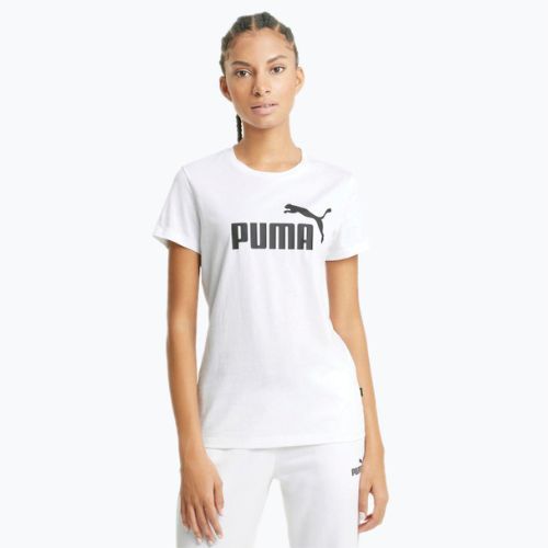 Tricou de antrenament pentru femei PUMA ESS Logo Tee alb 586774_02