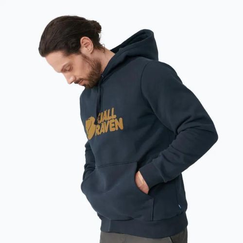 Hanorac cu glugă Fjällräven Logo pentru bărbați  albastru marin F84144