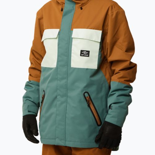 Jachetă de snowboard pentru bărbați Rip Curl Pinnacle verde-maro 004MOU 146