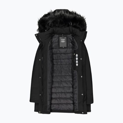 Jachetă de ploaie cu glugă cu fermoar CMP Coat pentru femei  negru 32K3196F/U901