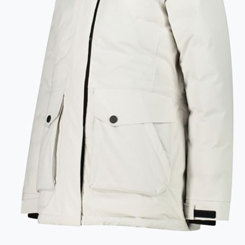 Jacheta de ploaie cu glugă cu fermoar CMP Parka Zip Hood pentru femei  alb 32K3206F
