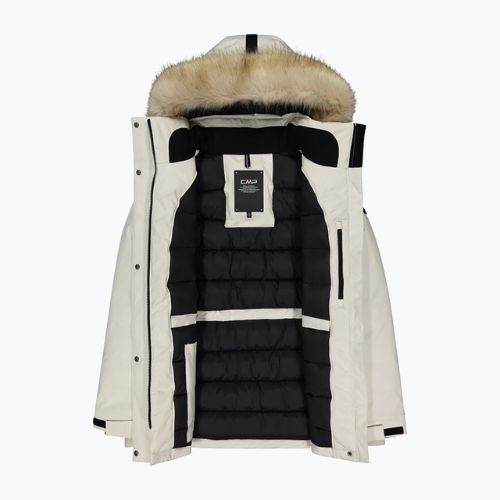 Jacheta de ploaie cu glugă cu fermoar CMP Parka Zip Hood pentru femei  alb 32K3206F