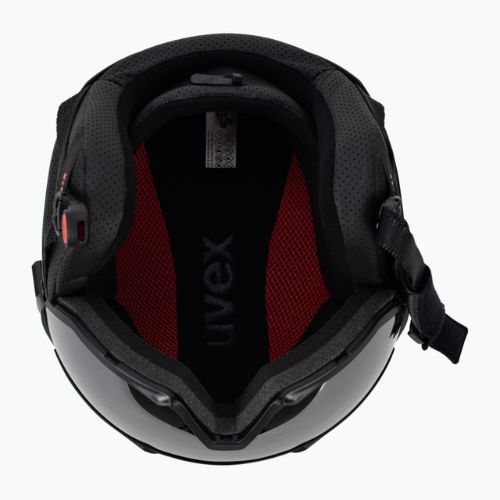 Cască de schi UVEX Instinct Visor negru/roșu 56/6/260/7005