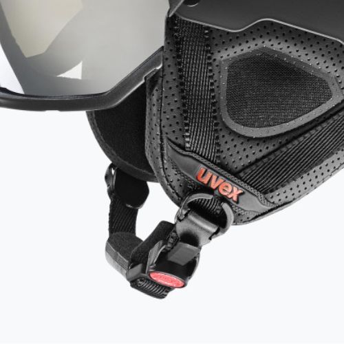 Cască de schi UVEX Instinct Visor negru/roșu 56/6/260/7005