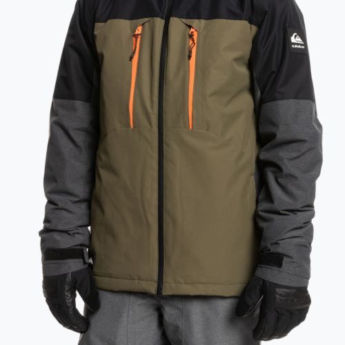 Quiksilver Mission Plus jachetă de snowboard pentru bărbați negru-verde EQYTJ03371