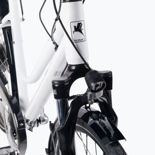 Bicicleta electrică pentru femei Romet Gazela RM 1 alb și negru R22B-ELE-28-20-P-672
