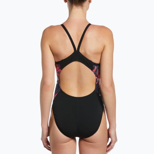 Costum de baie pentru femei, o singură piesă Nike Multiple Print Racerback Splice One negru NESSC051-001