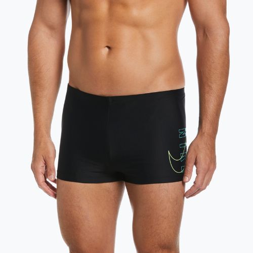 Boxeri de baie bărbați Nike Reflect Logo Square Leg negru NESSC583