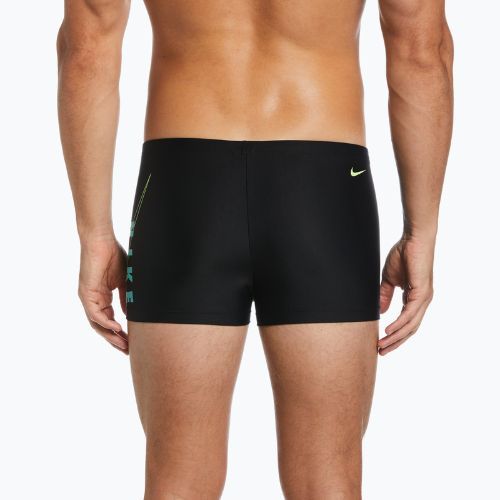 Boxeri de baie bărbați Nike Reflect Logo Square Leg negru NESSC583