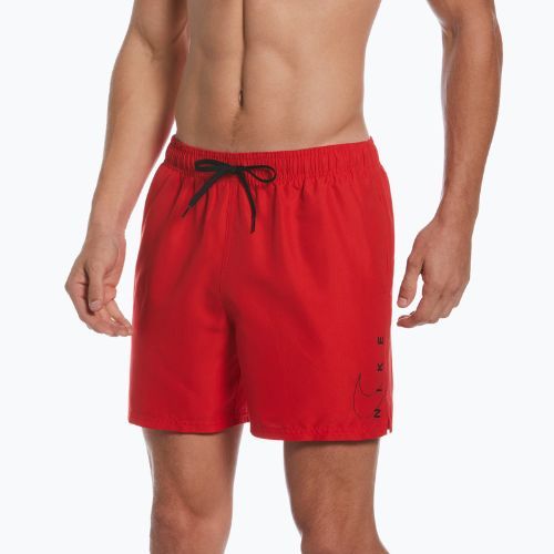 Pantaloni scurți de baie Nike Swoosh Break 5" Volley pentru bărbați, roșu NESSC601-614