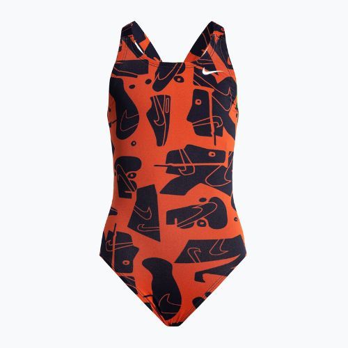 Costum de baie o piesă pentru copii Nike Multiple Print Fastback Orange NESSC760-631