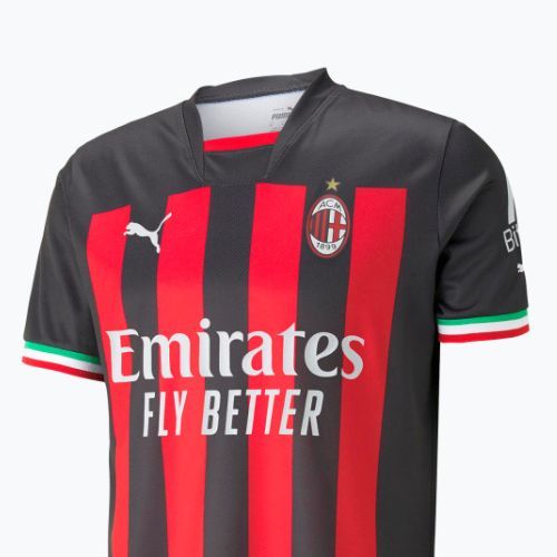 Tricou de fotbal pentru bărbați PUMA ACM Home Jersey Replica negru-roșu 765824 01