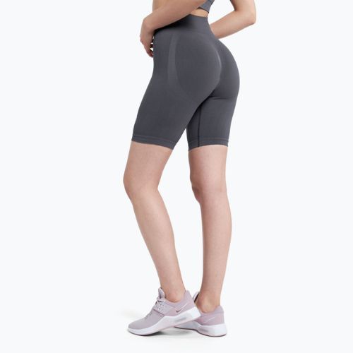 Colanți scurți de antrenament pentru femei Gym Glamour Push Up Grey 404