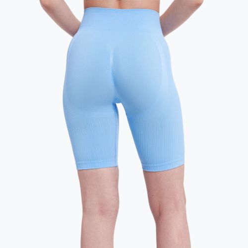 Colanți scurți de antrenament pentru femei Gym Glamour Push Up Baby Blue 407