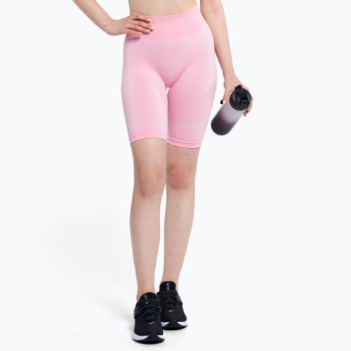 Colanți scurți de antrenament pentru femei Gym Glamour Push Up Candy Pink 410