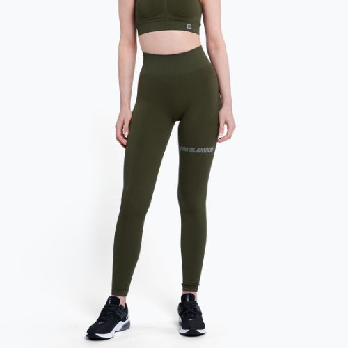 Colanți de antrenament pentru femei Gym Glamour Push Up Khaki 399