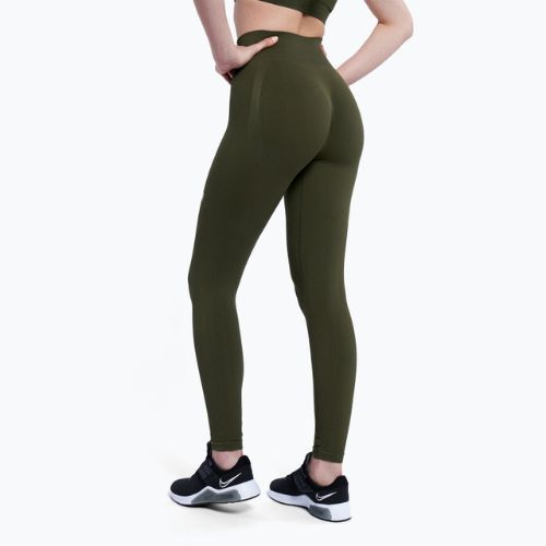 Colanți de antrenament pentru femei Gym Glamour Push Up Khaki 399