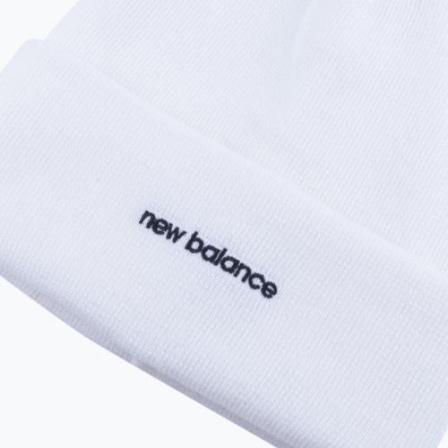 Căciulă de iarnă pentru femei New Balance Knit Cuffed Beanie Embroider albă NBLAH13032WT