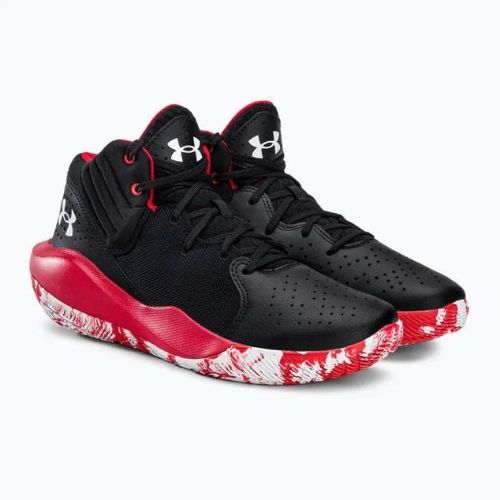 Încălțăminte de baschet pentru bărbați Under Armour Jet '21 002 negru-roșie 3024260-002