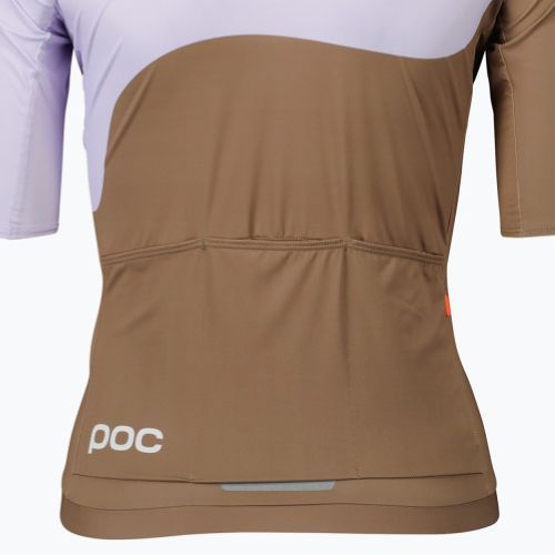 Tricoul de ciclism pentru femei POC Essential Road Print jasper brown/purple quartz