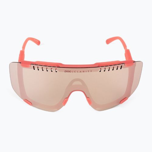 Ochelari de protecție pentru bicicletă POC Devour ammolite coral translucent/clarity trail silver