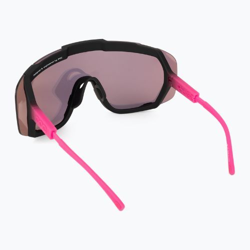 Ochelari de protecție pentru bicicletă POC Devour fluo pink/uranium black translucent/clarity road gold