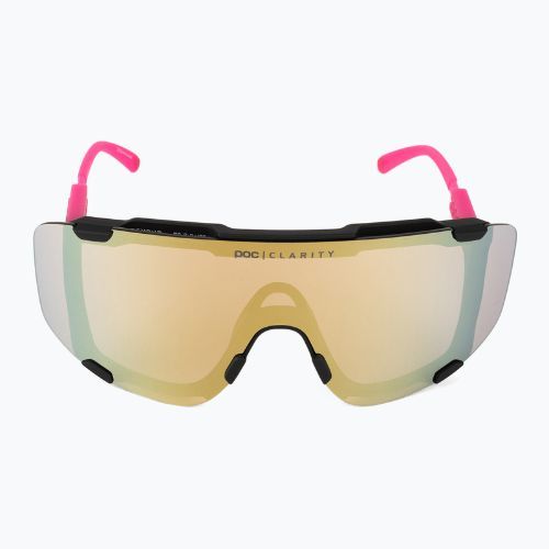 Ochelari de protecție pentru bicicletă POC Devour fluo pink/uranium black translucent/clarity road gold