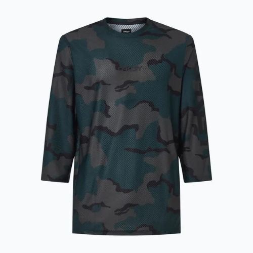 Tricou de ciclism pentru bărbați Oakley Ride Free LS gri-verde FOA404505